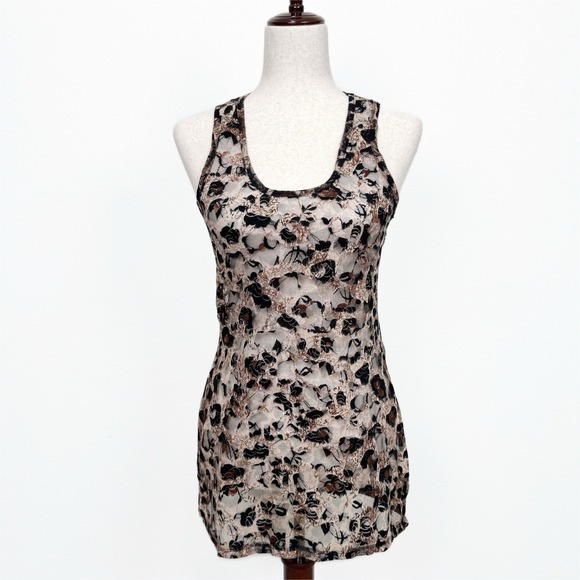 Wet Seal Tops - Vtg 90s Wet Seal Top Womens Medium Black Brown Floral‎ Fairy Grunge Sheer Moody